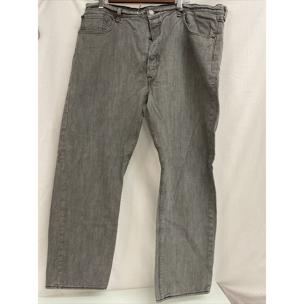 Levi’s 501 Button Fly Men 42x32 Straight Fit Grey Wash Denim Cotton L5155 537303